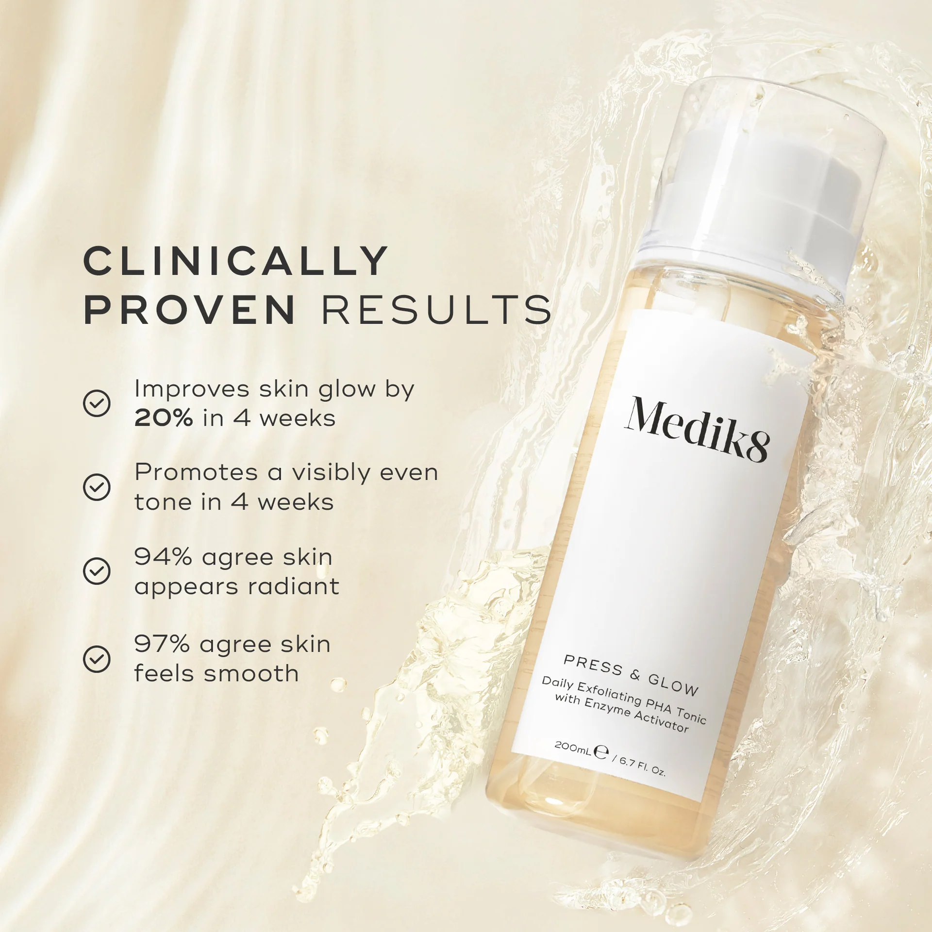 Medik8 Press & Glow - Daily Resurfacing Enzyme and PHA Tonic